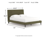 Chirason Brown/Sage Green Queen Upholstered Bed, Dresser and Mirror (Online Special Price) - Ornate Home