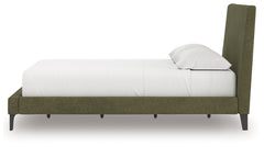 Chirason Brown/Sage Green Queen Upholstered Bed, Dresser and Mirror - Ornate Home