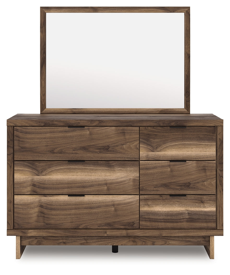 Chirason Brown Twin Panel Bed with Storage, Dresser and Mirror - Ornate Home