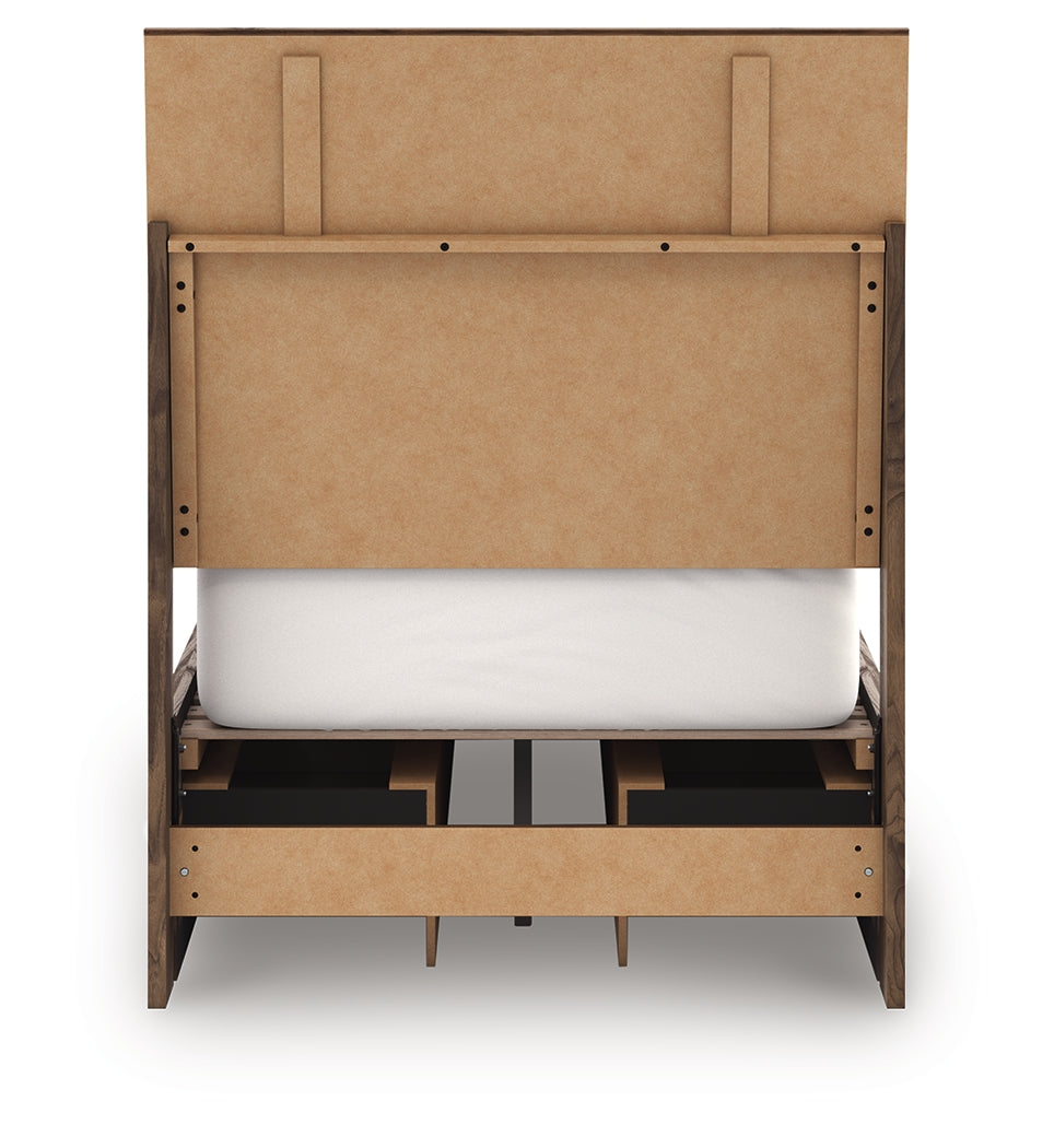 Chirason Brown Twin Panel Bed with Storage, Dresser and Mirror - Ornate Home