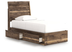 Chirason Brown Twin Panel Bed with Storage - Ornate Home