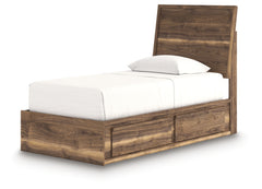 Chirason Brown Twin Panel Bed with Storage - Ornate Home