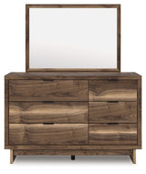 Chirason Brown Twin Panel Platform Bed, Dresser and Mirror (Online Special Price) - Ornate Home
