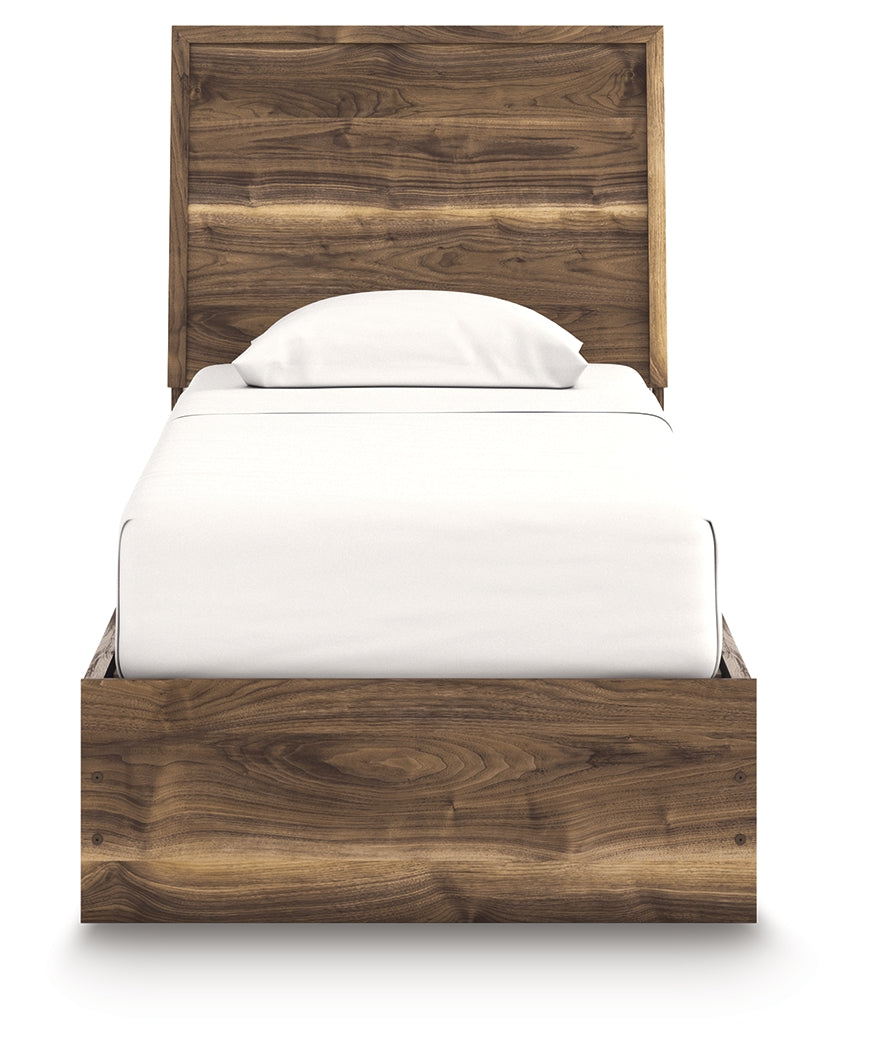 Chirason Brown Twin Panel Platform Bed, Dresser and Mirror - Ornate Home