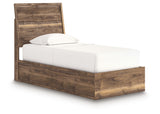 Chirason Brown Twin Panel Platform Bed, Dresser and Mirror - Ornate Home