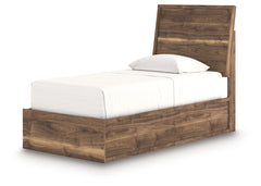 Chirason Brown Twin Panel Platform Bed, Dresser and Mirror - Ornate Home