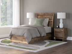 Chirason Brown Twin Panel Platform Bed, Dresser and Mirror - Ornate Home