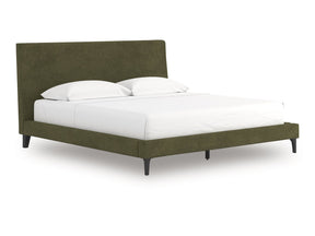 Chirason Sage Green King Upholstered Bed w/Roll Slats - Ornate Home