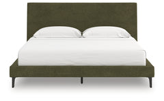 Chirason Sage Green King Upholstered Bed w/Roll Slats - Ornate Home