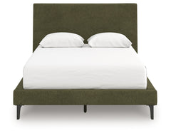 Chirason Sage Green Queen Upholstered Bed w/Roll Slats - Ornate Home