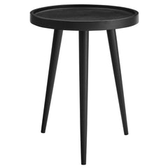 Chiro Black Round Wood Side Table - Ornate Home