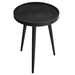 Chiro Black Round Wood Side Table - Ornate Home