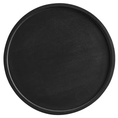 Chiro Black Round Wood Side Table - Ornate Home