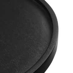 Chiro Black Round Wood Side Table - Ornate Home