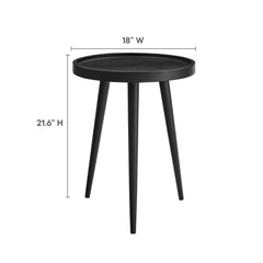 Chiro Black Round Wood Side Table - Ornate Home