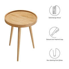 Chiro Natural Round Wood Side Table - Ornate Home