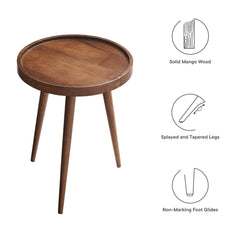 Chiro Walnut Round Wood Side Table - Ornate Home