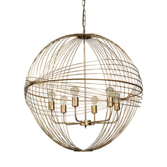 Chiron Gold Metal Globe Six Bulb Chandelier - Ornate Home