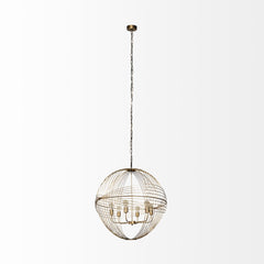 Chiron Gold Metal Globe Six Bulb Chandelier - Ornate Home