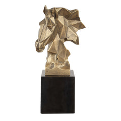 Chiseled Horse Bust Black/Gold Sculpture - Ornate Home