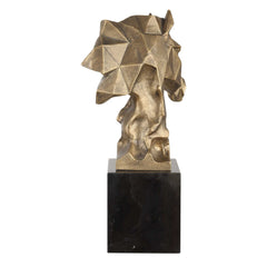 Chiseled Horse Bust Black/Gold Sculpture - Ornate Home