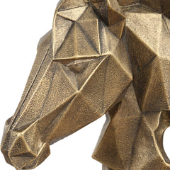 Chiseled Horse Bust Black/Gold Sculpture - Ornate Home