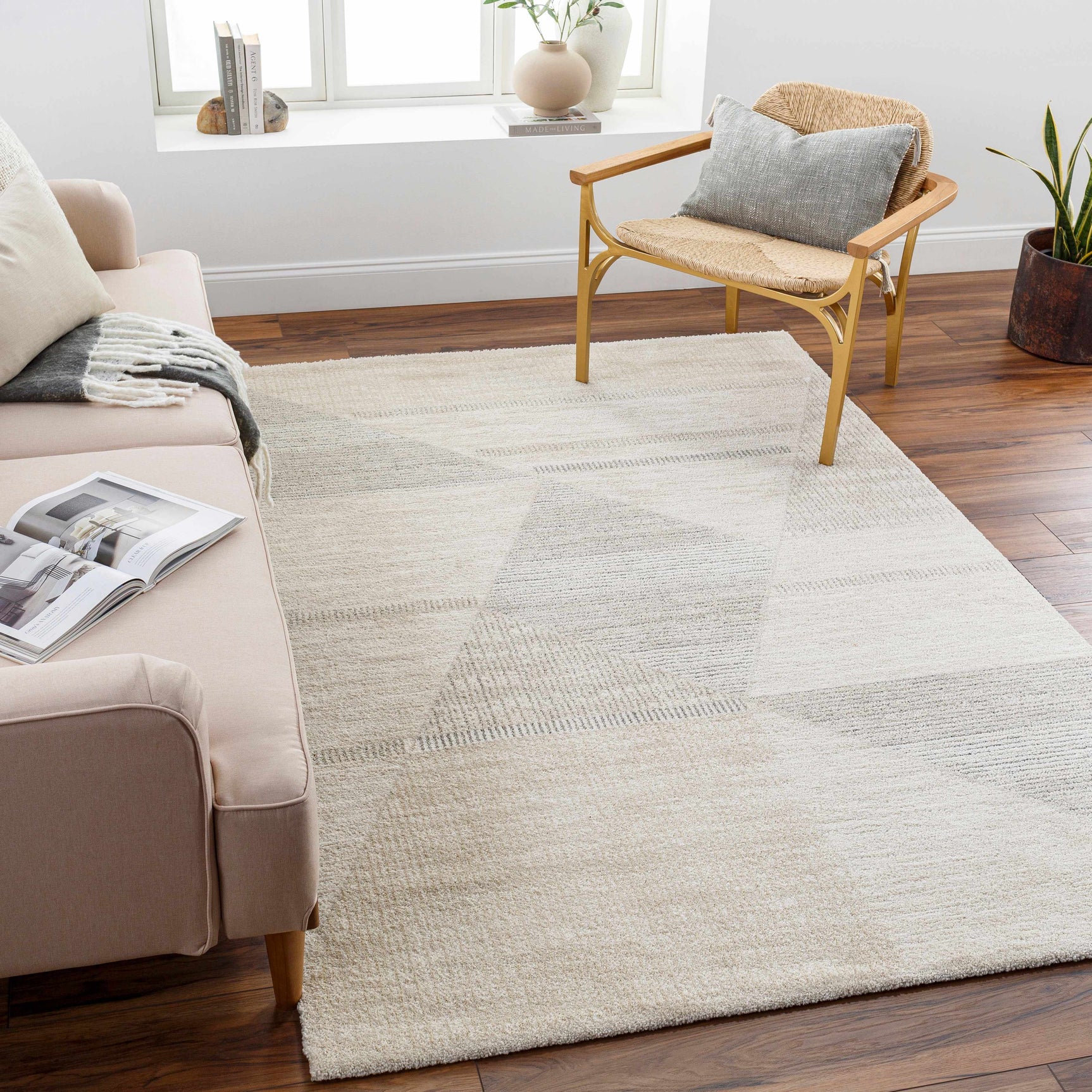 Chizu Geometric Neutral Luxe Rug - Ornate Home