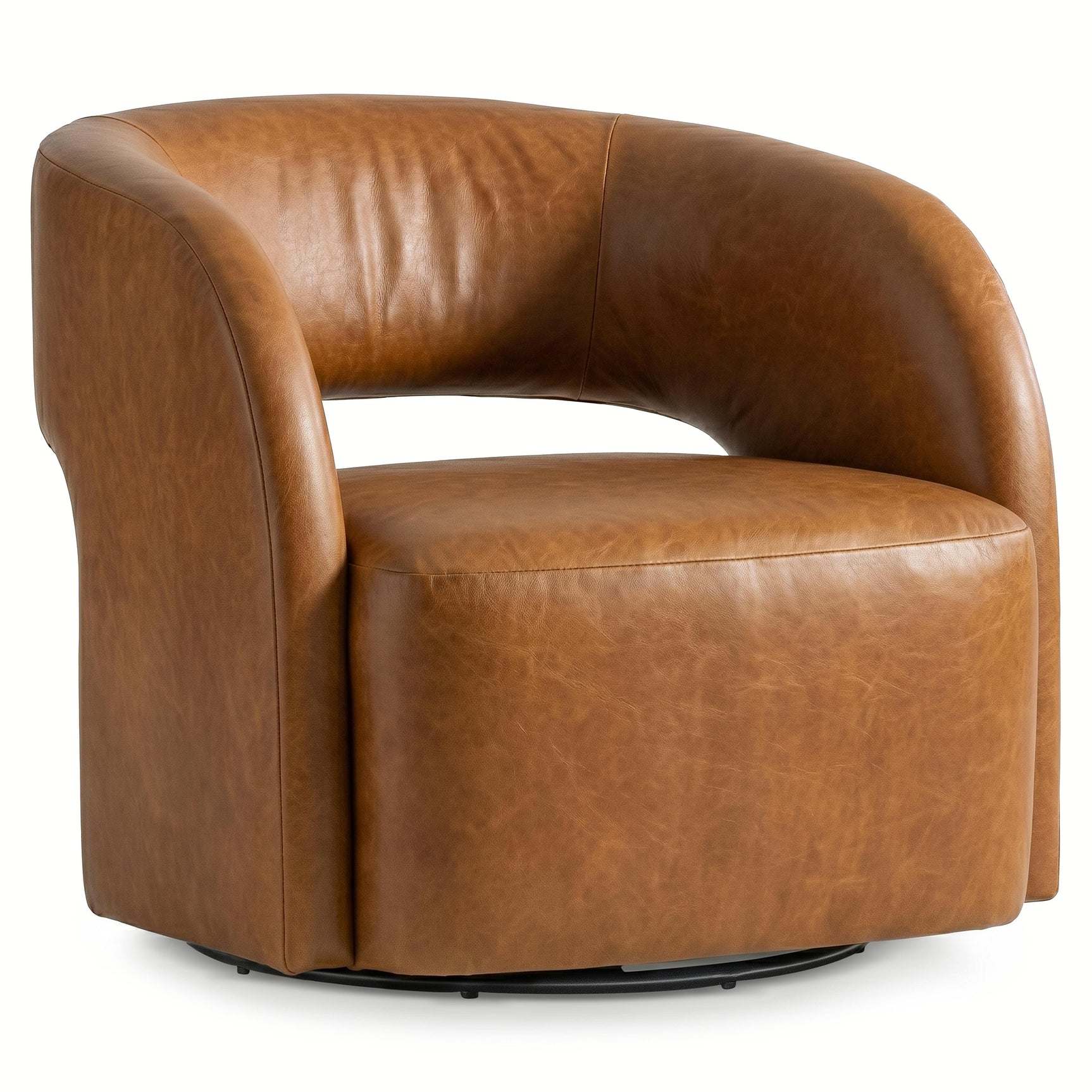 Chloe Brown/Cognac Swivel Chair - Ornate Home