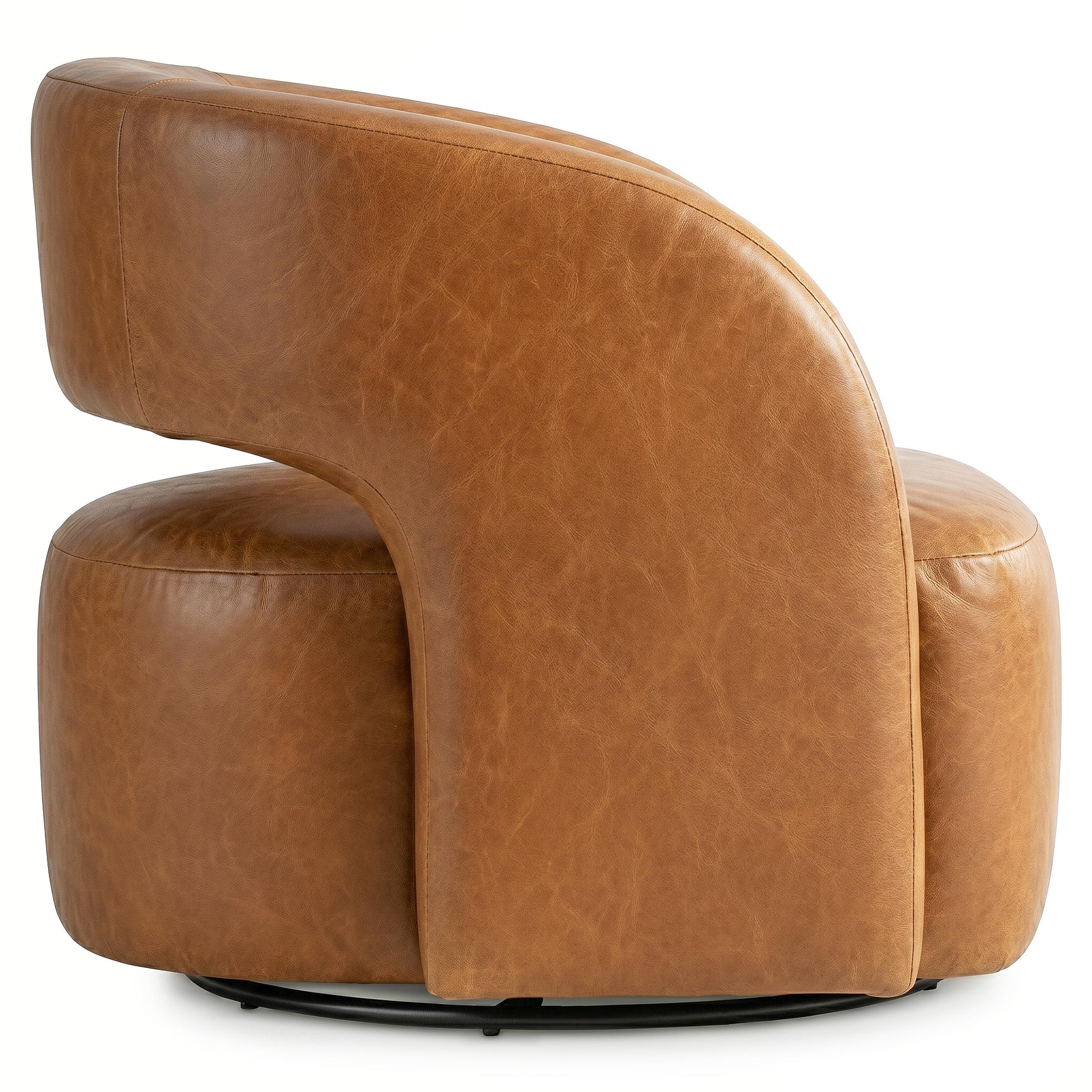 Chloe Brown/Cognac Swivel Chair - Ornate Home