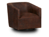 Chloe Dark Brown Swivel Accent Chair - Ornate Home