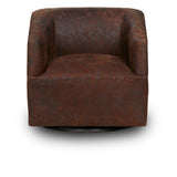 Chloe Dark Brown Swivel Accent Chair - Ornate Home