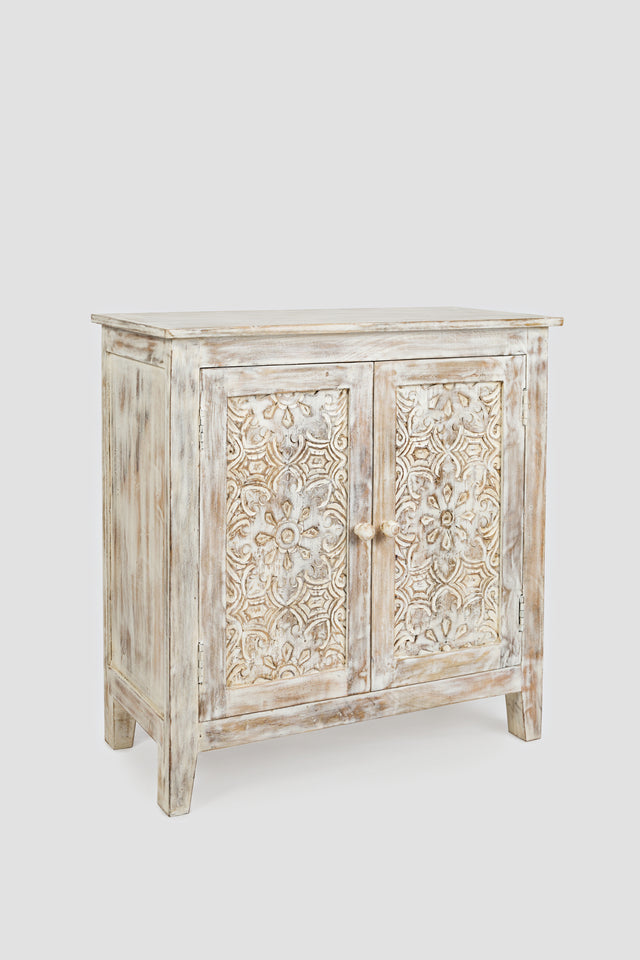Chloe Weathered White Accent Chest - Ornate Home