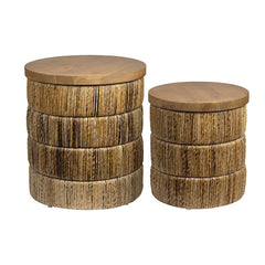 Choco Brown 2-Piece Storage Tables - Ornate Home