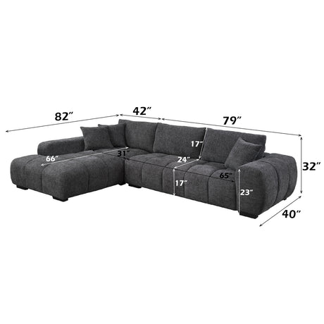 Chosen Gray Chenille 2-Piece LAF Chaise Sectional - Ornate Home