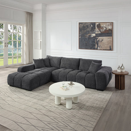 Chosen Gray Chenille 2-Piece LAF Chaise Sectional - Ornate Home
