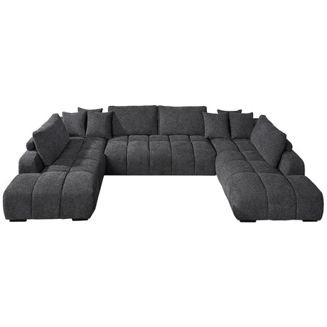 Chosen Gray Chenille 3-Piece Double Chaise Sectional - Ornate Home
