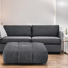 Chosen Gray Chenille Ottoman - Ornate Home
