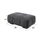 Chosen Gray Chenille Ottoman - Ornate Home