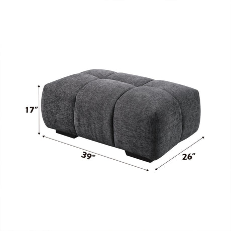 Chosen Gray Chenille Ottoman - Ornate Home