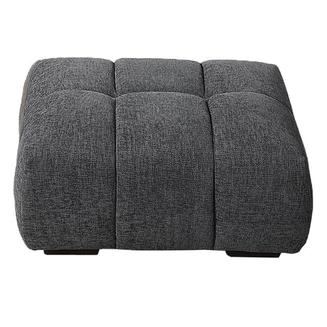 Chosen Gray Chenille Ottoman - Ornate Home