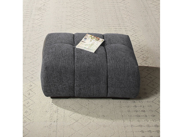 Chosen Gray Chenille Ottoman - Ornate Home