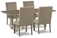 Chrestner Gray/Brown Dining Table and 4 Chairs - Ornate Home