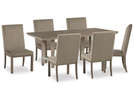 Chrestner Gray Dining Table w/6 Chairs - Ornate Home