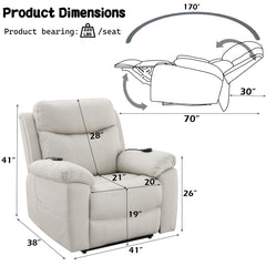 Chriki Beige Power Recliner - Ornate Home