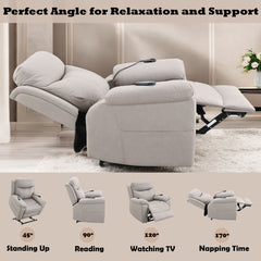 Chriki Beige Power Recliner - Ornate Home