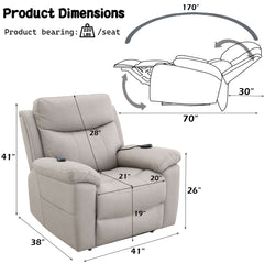 Chriki Beige Power Recliner - Ornate Home