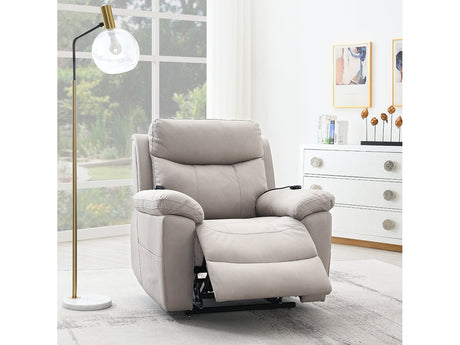 Chriki Beige Power Recliner - Ornate Home