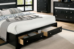 Chrissy Black 5 Pc. Queen Bedroom Set w/ Chest - Ornate Home