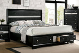 Chrissy Black 5 Pc. Queen Bedroom Set w/ Chest - Ornate Home