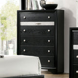 Chrissy Black 5 Pc. Queen Bedroom Set w/ Chest - Ornate Home